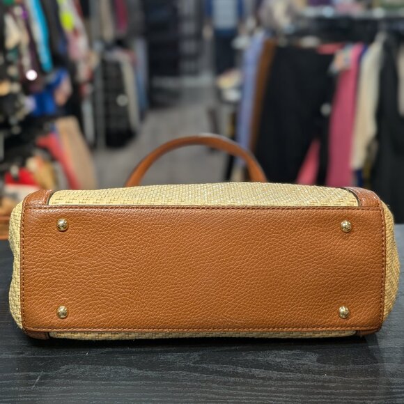 Lauren Ralph Lauren Basket Weave Satchel Bag - Picture 5 of 10